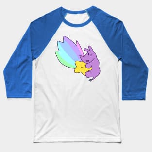 Rainbow Shooting Star Rhino Baseball T-Shirt